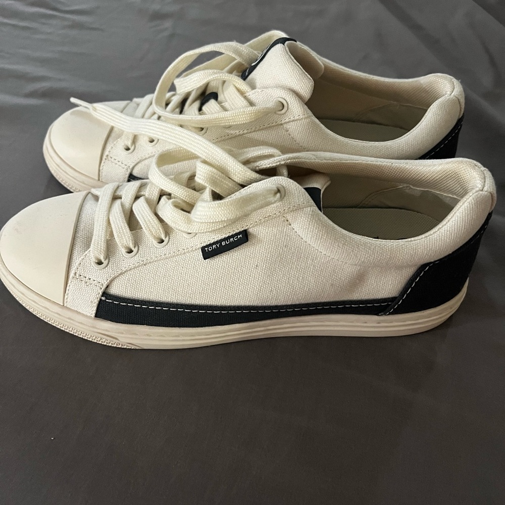 Tory Burch Cream and Black Women's Sneakers